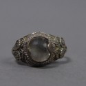 Красивое серебряное кольцо с камнем-кристаллом, Кхмер