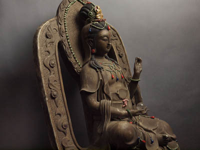 Японский антик, фигура Будда, керамика из Японии