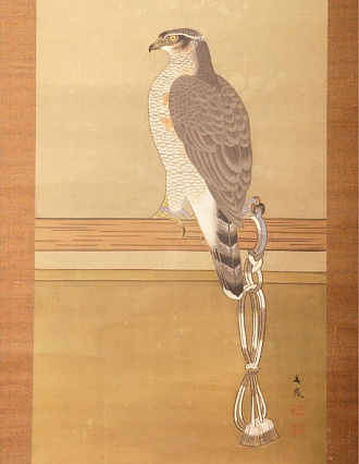 Вертикальный свиток с соколом. Период Эдо