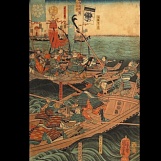 Утагава Куниёси. Морской бой при Ясима. 1847 - 1852