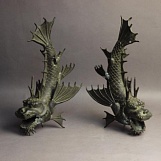 Бронзовые фигуры "Два дракона"