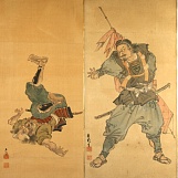 Исакава Дорю. Дерущиеся самураи. Конец XIX в.