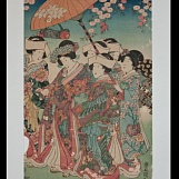 Утагава Кунисада. Куртизанки на прогулке весной. 1847 - 1851 гг.