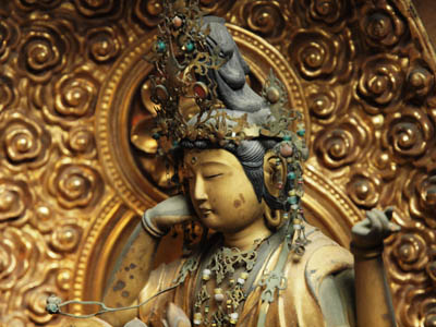 Японский антик, антикварная скульптура Будда